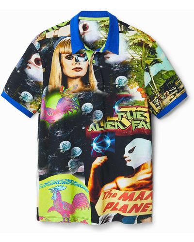 Desigual Alien Collage Polo Shirt - Multicolour