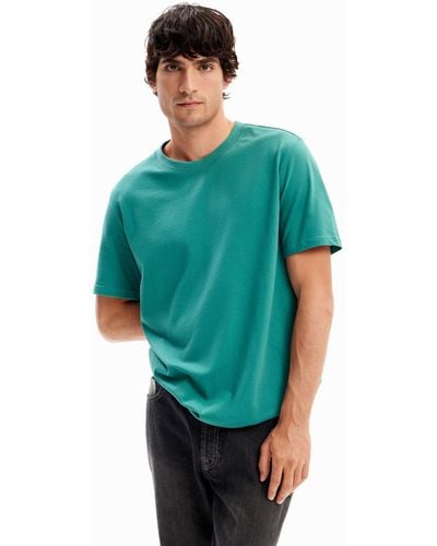 Desigual Plain Seamed T-shirt - Green