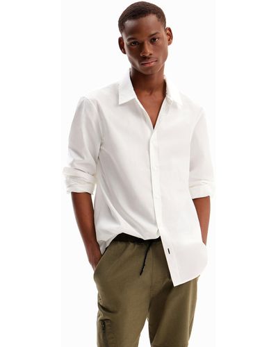 Desigual Basic Shirt With Contrasting Details - White