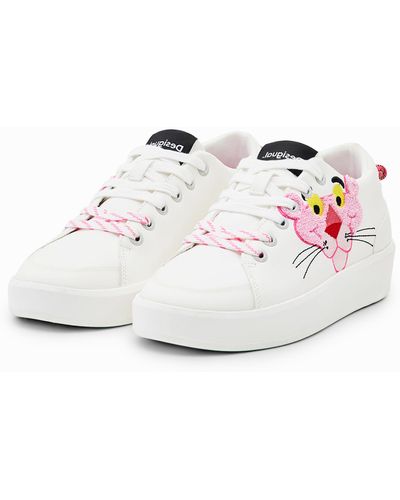 Desigual Pink Panther Platform Sneakers - White