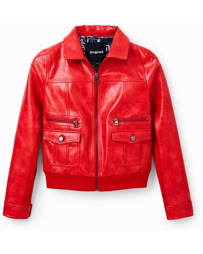 Desigual Retro Pockets Jacket - Red