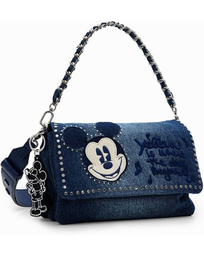 Desigual M Mickey Mouse Denim Crossbody Bag - Blue