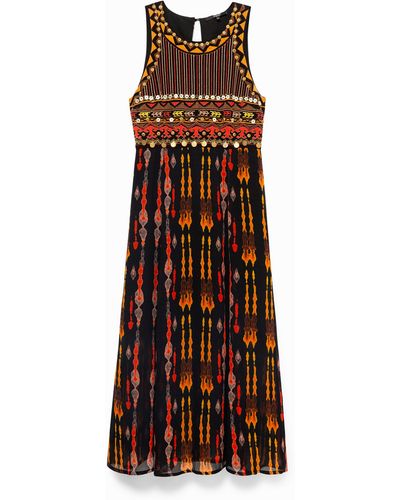 Desigual African Style Midi Dress - Brown