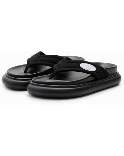 Desigual Platform Toe Post Sandals - Black