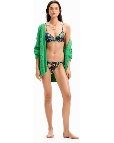 Desigual Jungle Design Bikini Bottoms - Green