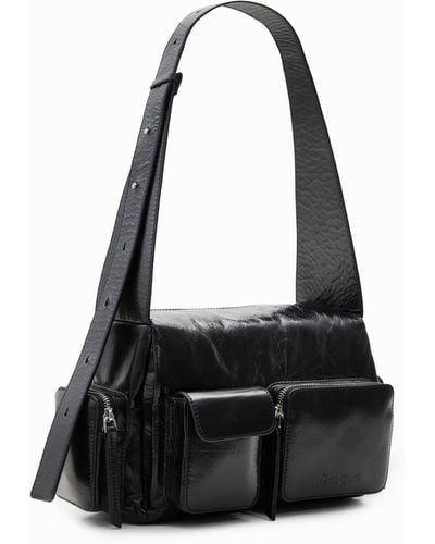 Desigual M Leather Pockets Bag - Black