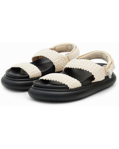 Desigual Crochet Platform Strap Sandals - Black