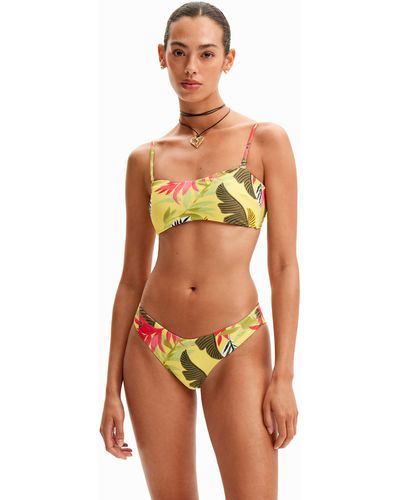 Desigual Tropical Bandeau Bikini - White