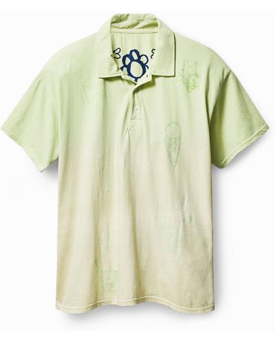 Desigual Short-sleeve Arty Print Polo Shirt - Green