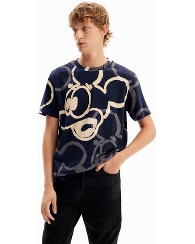 Desigual Arty Mickey Mouse T-shirt - Blue