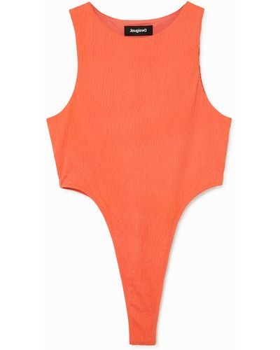 Desigual Slim Bodysuit Texture - Orange