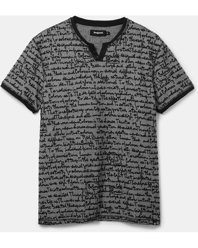 Desigual Jacquard T-shirt Lettering - Black
