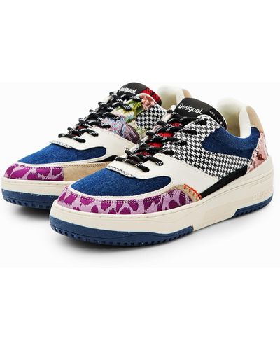 Desigual Retro Chunky Patchwork Sneakers - Blue