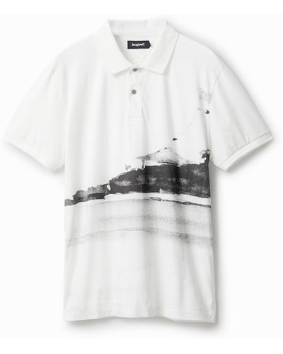 Desigual Cotton Arty Polo Shirt - Black