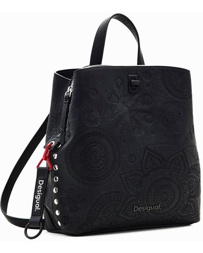 Desigual Small Embroidered Backpack - Black