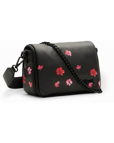 Desigual S Padded Floral Crossbody Bag - Black