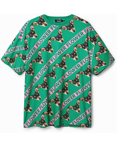 Desigual Johnson Hartig Unisex Oversize T-shirt - Green