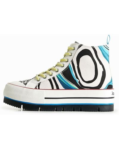 Desigual Psychedelic High-top Platform Trainers - White