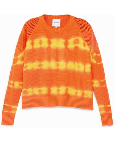 Desigual Faded Knit Jumper - Orange