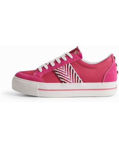 Desigual Trainers With Band - Red