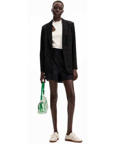 Desigual Floral Lace Shorts - Black