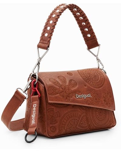 Desigual Small Embroidered Bag - Brown