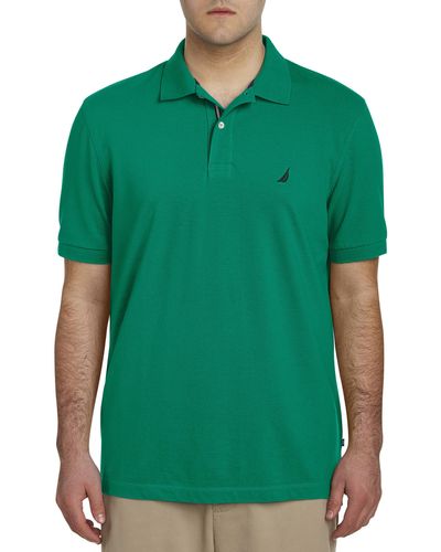 Nautica Big & Tall Stretch Piqu Polo Shirt - Green