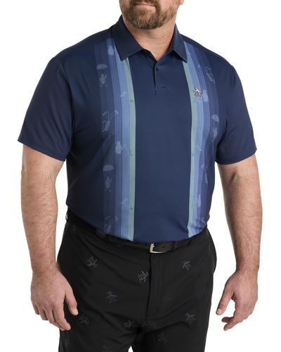 Original Penguin Big & Tall Striped Polo Shirt - Blue