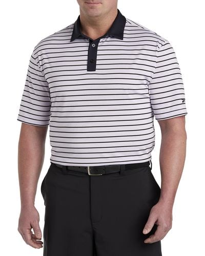 Reebok Big & Tall Speedwick Classic Stripe Polo Shirt - White