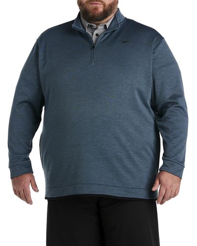 Reebok Big & Tall 1 4-zip Fleece Performance Pullover - Blue