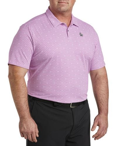 Original Penguin Big & Tall Heritage Floral Geo Print Golf Polo Shirt - Purple