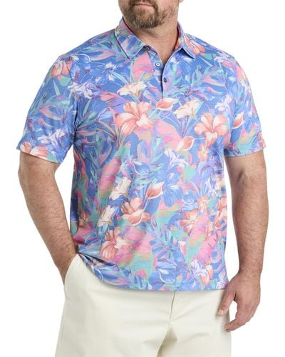 Tommy Bahama Big & Tall Bloomio 54 Polo Shirt - Blue