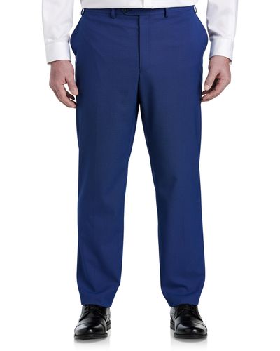 Michael Kors Big & Tall Mini Tic Weave Suit Pants - Blue