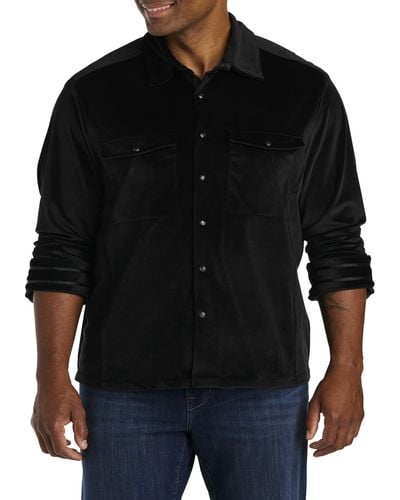 Robert Graham Big & Tall Patorno Quilted Shirt Jacket - Black