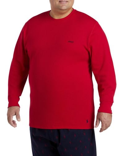 Polo Ralph Lauren Big & Tall Script Waffle-knit Sleep Top - Red