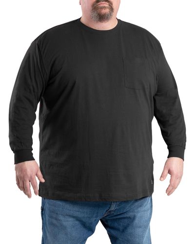 Bernè Big & Tall Heavyweight Long-sleeve Pocket T-shirt - Black