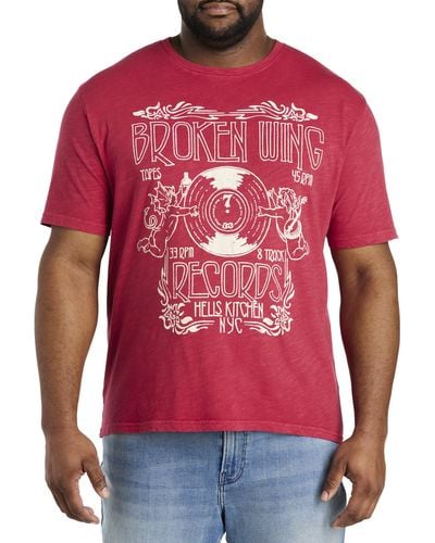 Lucky Brand Big & Tall Broken Wings Graphic Tee - Red