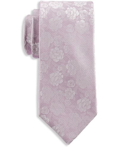Michael Kors Big & Tall Moccasin Floral Tie - Purple