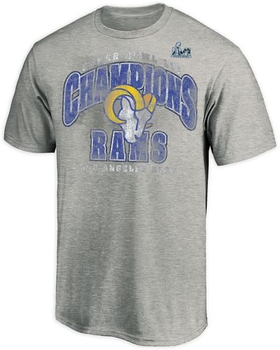 Nfl Big & Tall 2022 L.a. Rams Championship Locker Room T-shirt - Gray