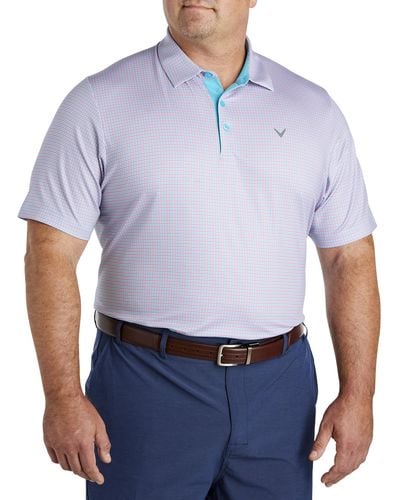 Callaway Apparel Big & Tall Micro Tattersall Polo Shirt - Blue