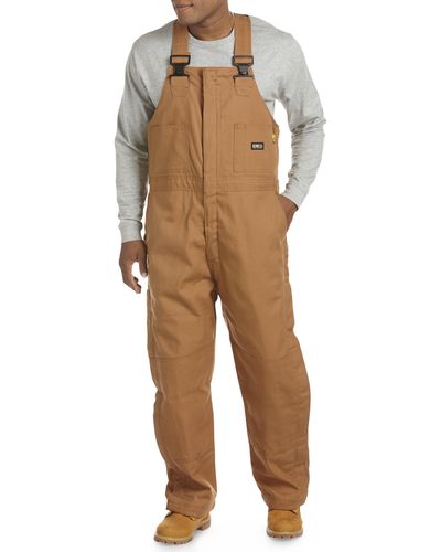 Bernè Big & Tall Flame-resistant Deluxe Quilt-lined Bib Overalls - Brown