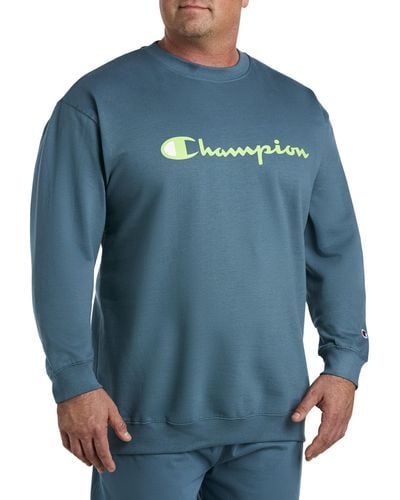 Champion Big & Tall Script Logo Sweatshirt - Blue