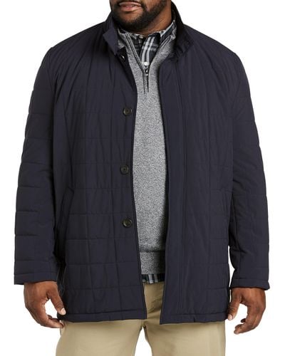 Jack Victor Big & Tall Tyler Quilted Overcoat - Blue