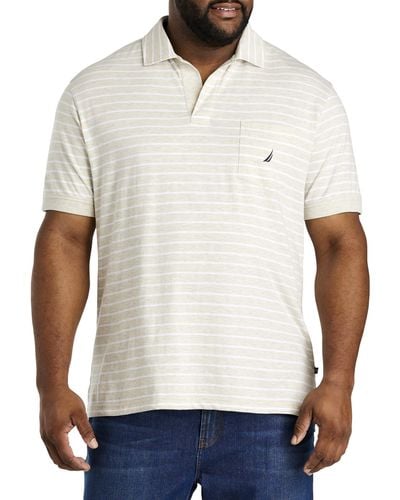 Nautica Big & Tall Johnny-collar Polo Shirt - White