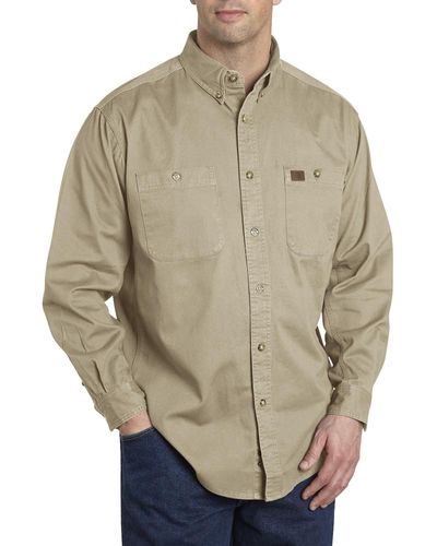 Wrangler Big & Tall Riggs Workwear By Long-sleeve Twill Work Shirt - Multicolor