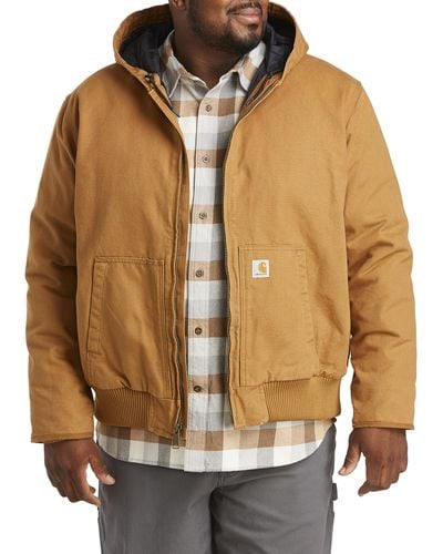 Carhartt Big & Tall Loose-fit Washed Duck Insulated Jacket - Brown