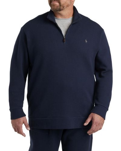 Polo Ralph Lauren Big & Tall Double-knit 1 4-zip Pullover - Blue