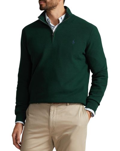 Polo Ralph Lauren Big & Tall Pima Cotton 1 2-zip Sweater - Green