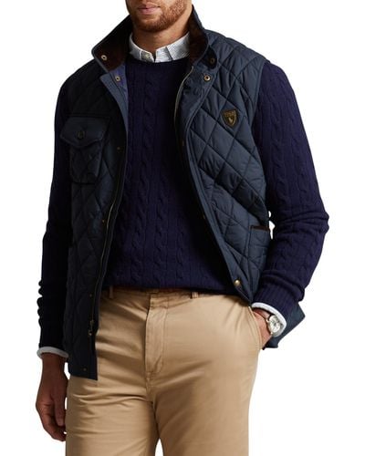 Polo Ralph Lauren Big & Tall Beaton Water-repellent Quilted Vest - Blue