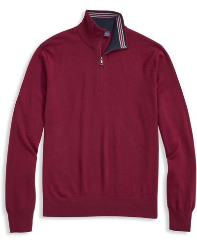 Brooks Brothers Big & Tall Merino Wool 1 2-zip Sweater - Red